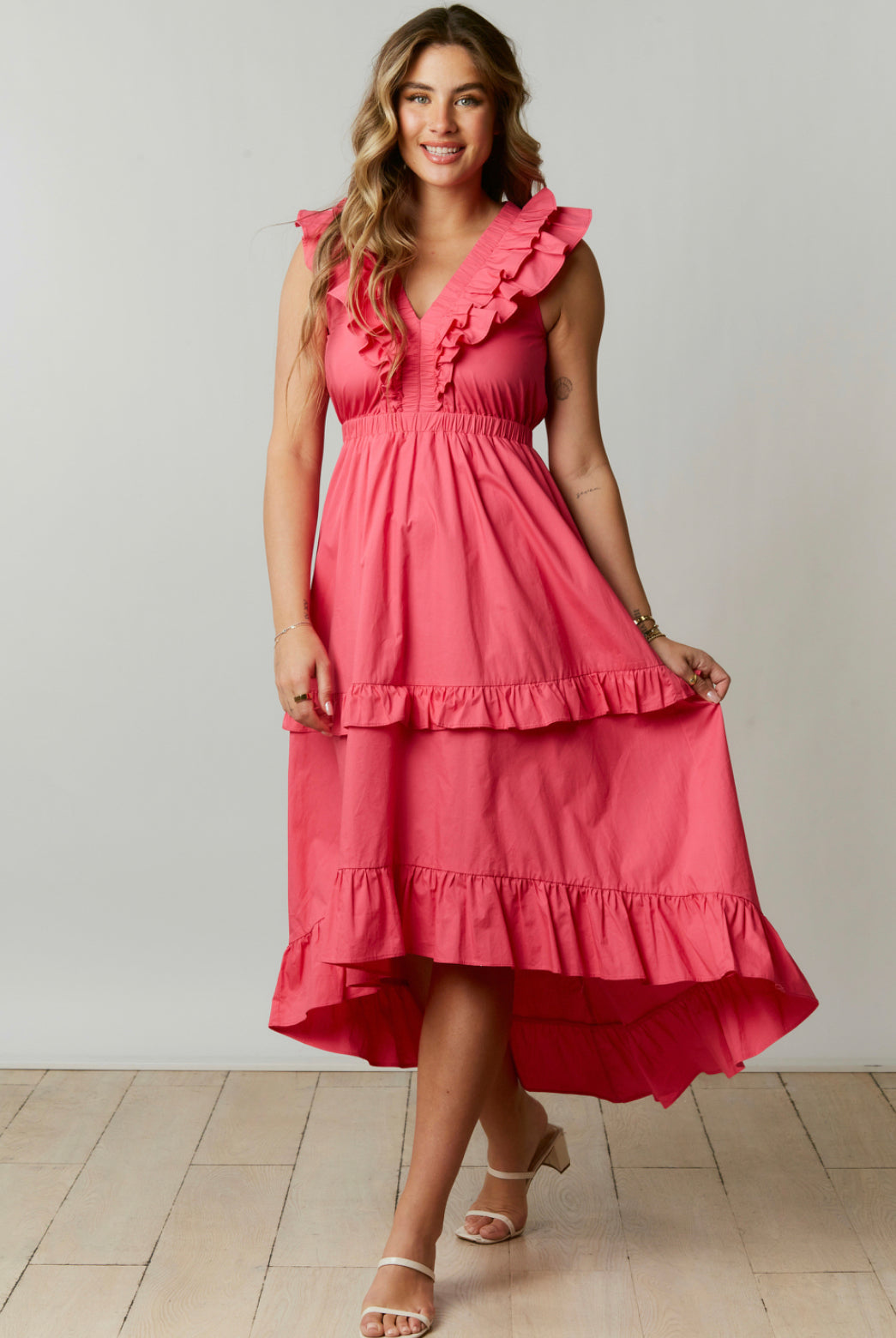 Arabella Ruffled High-Low Dress