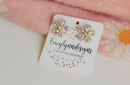 Crazy Daisy Iridescent Oversized Stud Earrings