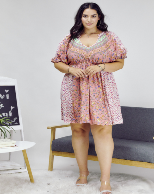 Darla Plus Boho Mini Dress