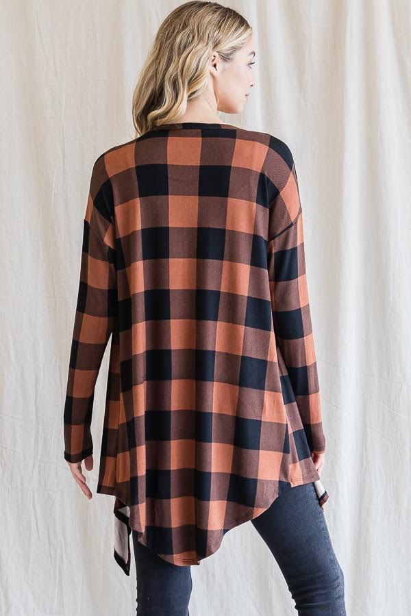 Caiti Plus Buffalo Plaid Cardigan