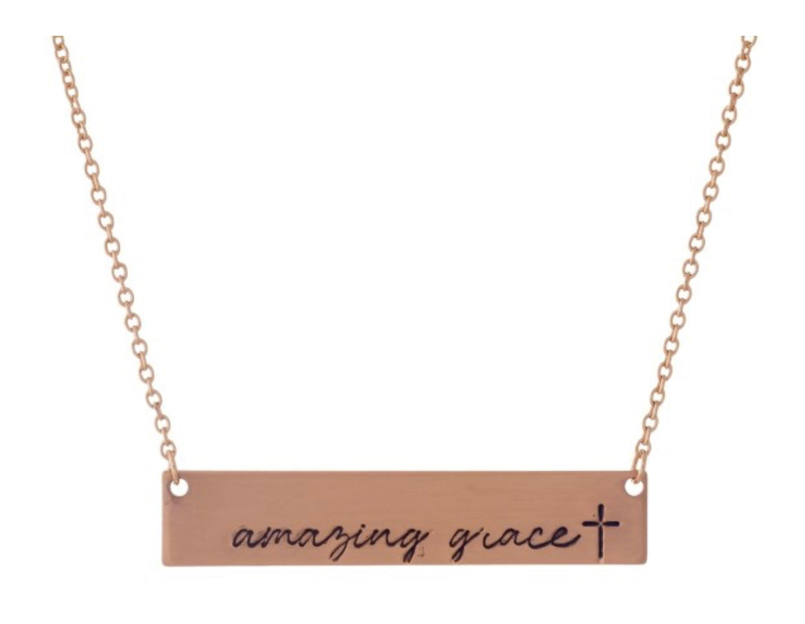 Amazing Grace Bar Necklace