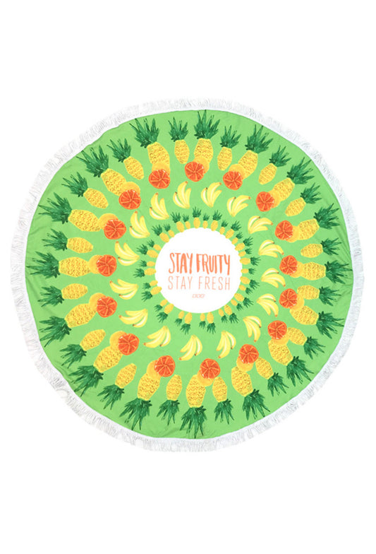Stay Fruity, Stay Fresh Round Beach Towel