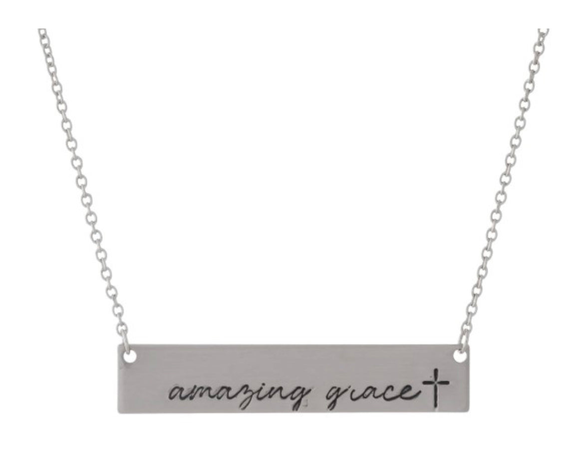 Amazing Grace Bar Necklace