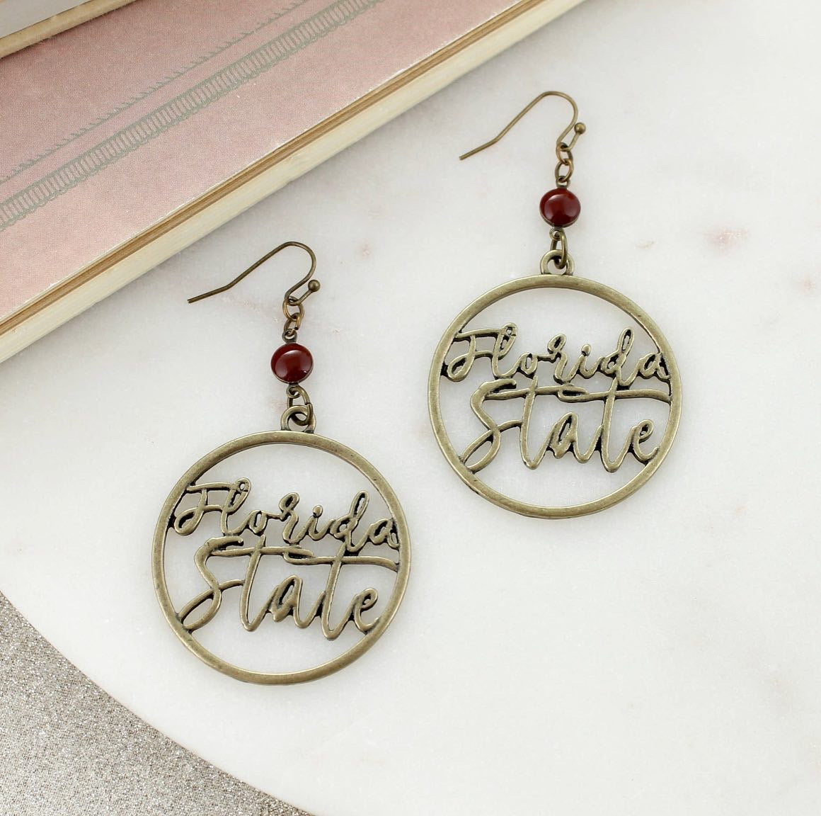 Florida State Vintage Script Earrings