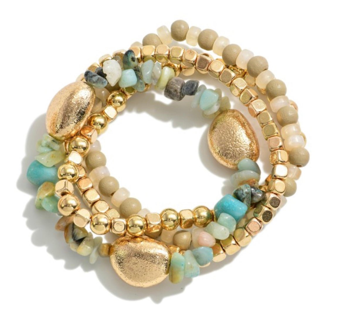 Cleopatra Turquoise & Gold Bracelet Stack