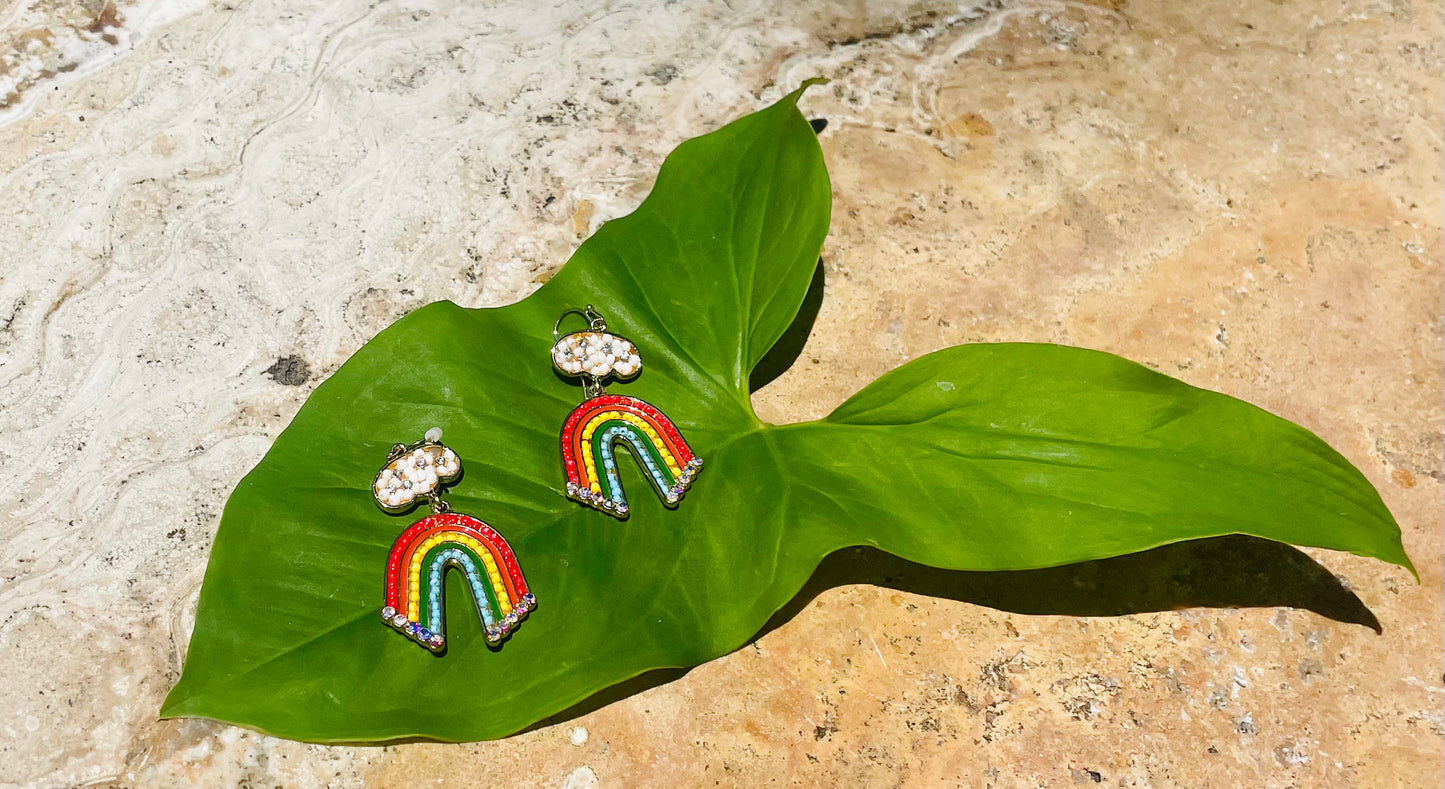 Sunshine & Rainbows Beaded Earrings