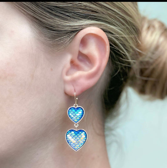 Ice Dragon Heart Earrings