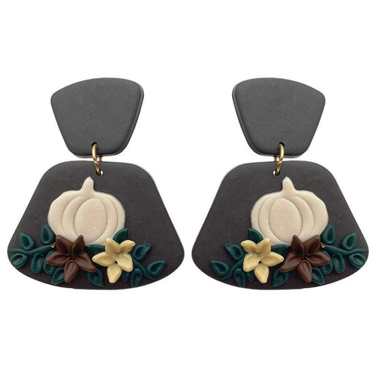 Pretty Pumpkin Polymer Clay Earrings